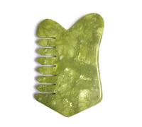 Jade Gua Sha raschio massaggio dell'attrezzo Hand Made Gua Sha Consiglio,Strumenti per SPA terapia di agopuntura di Trigger Point trattamento sul fronte del braccio del piede,Verde,V Forma 1