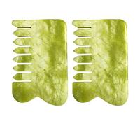 Jade Gua Sha raschio massaggio dell'attrezzo Hand Made Gua Sha Consiglio,Strumenti per SPA terapia di agopuntura di Trigger Point trattamento sul fronte del braccio del piede,Verde,V Forma 2