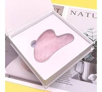 Jade Gua Sha Stone Guasha - Herramienta facial de cuarzo verde, herramienta de masaje natural, antienvejecimiento y arrugas, para cara, ojos, cuello, cuerpo, masaje en forma de corazón, color rosa