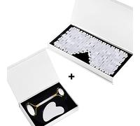 Jade Roller Gouache Scraper Masaje Facial Mascarilla Para Dormir Natural Real Stone Facial Gua Sha Masajeador,3 En 1-Pu Con Caja-B