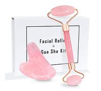 Jade Roller, rodillo facial masajeador Gua Sha, juego de piedras gua sha, rodillo de cuarzo, masaje facial, rodillo de jade natural, herramienta para el cuidado de la piel