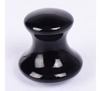 Jade Sawtooth Face Roller GuaSha Tool Set Natural Black Obsidian Crystal Stone,Champiñón