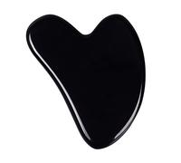 Jade Sawtooth Face Roller GuaSha Tool Set Natural Black Obsidian Crystal Stone, herramienta de guasha