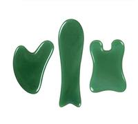 Jade Stone Gua Sha Board Herramientas de masaje facial Masajeador natural Gouache para el cuidado de la piel del cuerpo de la cara SPA, tipo 3