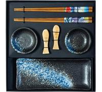 JADE TEMPLE Juego de sushi de cerámica con cuenco y palillos - 1 juego