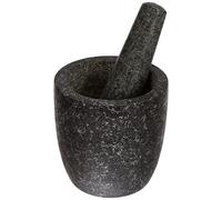 Jade Temple Mortero de Piedra con Maja, Granito Macizo diámetro y 12 cm de Altura, Gris (17200)