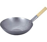 JADE TEMPLE - Wok en acero al carbono con base plana de 33 cm de diámetro y mango de madera, 17285
