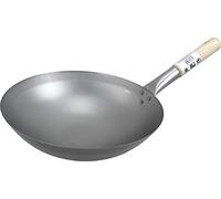 JADE TEMPLE - Wok en acero al carbono con base redonda de 33 cm de diámetro y mango de madera, 17284