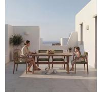 Jade-tina conjunto de mesa rectangular 160x90 cm y 4 sillas verde de jardín de madera maciza de acacia