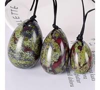 Jade Yoni Egg Natural Mineral Quartz Dragon Blooded Stone Egg Healing Massage Ball Kegel Exercise-3 pieces