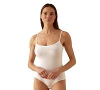 JADEA Body para mujer 4155 - Tirantes finos, algodón elástico 95%, escote semiamplio - Ropa interior cómoda y versátil, Color blanco., S