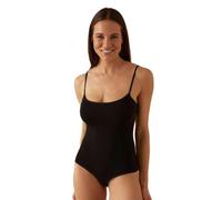 JADEA Body para mujer 4155 - Tirantes finos, algodón elástico 95%, escote semiamplio - Ropa interior cómoda y versátil, Negro , S