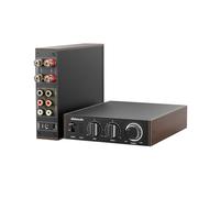 JadeAudio Amplificador de escritorio HiFi Bluetooth LDAC de nivel 1, 2×300 W Amplificador Clase D, entrada USB/coaxial, salida de subwoofer, amplificador estéreo para cine en casa/ordenador/altavoces