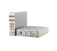 JadeAudio Amplificador de escritorio HiFi Bluetooth LDAC de nivel 1, 2×300 W Clase D, entrada USB/coaxial, salida de subwoofer, amplificador estéreo para cine en casa/ordenador/altavoces con fuente de