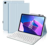 JADEMALL Funda con Teclado para Lenovo Tab M10 3rd Gen 10.1", Teclado Magnético Extraíble Inalámbrico Bluetooth con Español Ñ para Tablet Lenovo Tab M10 (3.ª Generación) 10.1 Pulgadas, Azul Claro