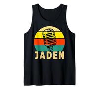 Jaden - Micrófono Retro con Nombre de música de los años 80 Vintage para Hombres y niños Camiseta sin Mangas