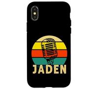 Jaden - Micrófono Retro con Nombre de música de los años 80 Vintage para Hombres y niños Carcasa para iPhone X/XS