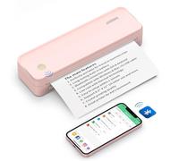 JADENS Impresora térmica portátil, impresora portátil Bluetooth A4 compatible con 210 x 297 mm A4, impresora de viaje inalámbrica sin tinta, compatible con Android e iOS para viajes y portátiles