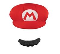 JADEO Disguise Gorra y bigote Mario para adulto, talla única