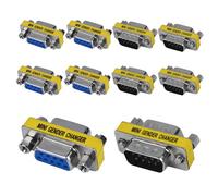 Jadeshay Adaptador DB9 10 Piezas 5 Unidades Macho a Macho + 5 Unidades Hembra a Hembra Conector Serial RS232 para Impresora Router Laptop Cambiador de Género DB9