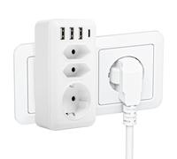 Jadeshay Adaptador Enchufe Universal,5V 3A Enchufe de Viaje Universal Enchufe Adaptador Internacional con 2 Puertos UE,3 USB y 1 Interfaz Tipo C Adaptador de Viaje,Soporta MAX.4000W 250V 16A