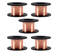 Jadeshay Alambre de Cobre,Largo 15 Metros Diámetro 0.01mm Alambre Esmaltado de Cobre para Conexión y Soldadura de Component Electrónico de Precisión,5 Rollos Alambre de Reparación de Bobina Magnética