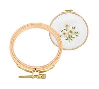 Jadeshay Bastidores para Bordar,7.5cm/2.95in Marcos de Punto de Cruz Ajustables Aros de Bordado de Bambú Herramientas de Bastidor de Bordado Redondo para DIY Hecho a Mano