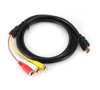 Jadeshay Cable de TV HDMI a RCA, HDMI Macho a 3 RCA AV Adaptador de Cable convertidor de Audio y Video, 1.5M 5Ft HD 1080P