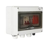 Jadeshay Caja Combinadora Fotovoltaica,Caja de Distribución Solar con DC500V 63A Disyuntor Magnetotérmico Automático 15A Fusibles Portafusibles y 40KA Protector contra Sobretensiones para Panel Solar