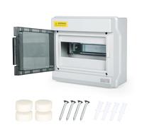 Jadeshay Caja de Distribución de Montaje Superficial,9 Módulos Caja Cuadro Electrico Impermeable IP65 Caja de Fusibles Eléctrica para Jardín Interior Exterior y Espacios Húmedos con 1 Fila Carril Din