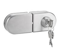 Jadeshay Cerradura de Puerta,Cerradura de Seguridad Acero Inoxidable Sin Marco para Uso en Puertas de Vidrio de 10~12 mm de Espesor con Llaves Abra/Cierre, Sin Perforación Cerradura Puerta