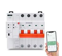 Jadeshay Diferencial Auto Rearmable WiFi,4P 63A Tuya Smart Interruptor Diferencial Rearme Automatico Inteligente con Protección Sobretensión y Subtensión,Control Remoto a Través del Teléfono Móvil