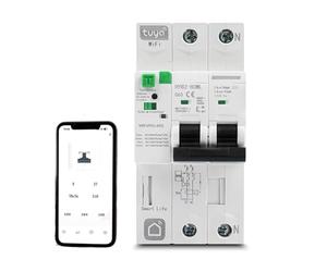 Jadeshay Diferencial Auto Rearmable WiFi,Control Remoto por Aplicación de TUYA Smart Life 63A Interruptor Diferencial Magnetotérmico con Protección Contra Fugas Reconexión Sobretensión y Subtensión