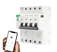 Jadeshay Diferencial Auto Rearmable WiFi,Control Remoto por Aplicación de TUYA Smart Life MCB Interruptor Magnetotérmico Protección Contra Fugas con Reconexión por Sobretensión y Subtensión