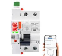 Jadeshay Diferencial Auto Rearmable WiFi Disyuntor Rearmable 40A 30mA Interruptor Diferencial Rearme Automatico Tipo AC con Protección contra Fugas de Corriente y Pantalla LED,Tuya APP Control Remoto
