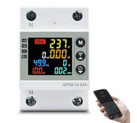 Jadeshay Disyuntor Diferencial WiFi 10mA-400mA 63A Medidor de Energía Intelligente Dispositivo de Protección contra Sobretensión Subtensión y Fugas Pantalla a Color,Control Remoto Via Tuya App