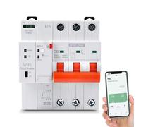 Jadeshay Disyuntor Inteligente WiFi,3P 63A Interruptor Inteligente Rearme Automatico Interruptor Magnetotermico con Protección contra Sobretensión Sobrecarga,WiFi Control Remoto via Tuya o Smart Life