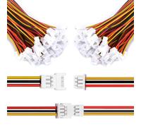 Jadeshay Enchufe de Conector, Micro JST Conector Plug 1,25 mm 3 pines Conectores JST, 20 Pares Conector Macho y Hembra,con 10 cm de Alambre de Cable