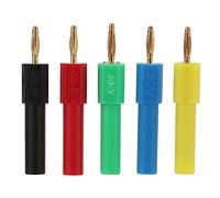 Jadeshay Enchufe Tipo Banana - 5 Piezas Conector Tipo Banana Macho a Hembra, Adaptador de Enchufe Tipo Banana de latón PA de 2 mm a 4 mm