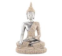 Jadeshay Estatua de Buda,Figura Decorativa de Compacto Meditación Buda Sentado Ornamentotro Jardin Estatua Mediación para Interior Feng Shui Oficina y Casa Mesa Decoración,Altura de 11 cm
