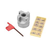 Jadeshay Fresa CNC BAP400R-50-22-4F+ 10 piezas Insertos Carburo Torno Metal Cortador APMT1604 con T15 Llave para Transformación de Acero Semisiderurgia
