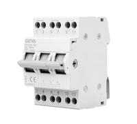 Jadeshay Interruptor de Cambio Manual 3P 63A 400V Conmutador de Transferencia para Doble Fuente Interruptor Seccionador con Protección contra Sobrecargas y Cortocircuitos Montaje en Carril DIN Gris