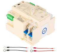 Jadeshay Interruptor de Transferencia Automática de Doble Potencia,ATS Controlador de Fuente de Alimentación Ininterrumpida Interruptor de Palanca de Cambio Automático AC220V 2P 63A