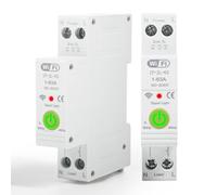 Jadeshay Interruptor WiFi,1P 63A Tuya Smart Disyuntor WiFi Inteligente Medidor de Energía Temporizador con Interruptor de Control Remoto y Por Voz Tuya App Control,3 Modos de Temporización 80-300VAC