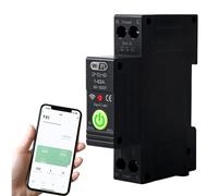 Jadeshay Interruptor WiFi Disyuntor Inteligente WiFi 1P 63A 80-400VAC Medidor Energía Bidireccional Control Voz Tuya Alexa Carril DIN 35mm Protección Diferencial Monitoreo Real