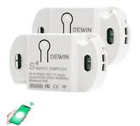 Jadeshay Interruptor WiFi Inteligente AC 90V-250V 10A Alexa Interruptor de Luz con Temporización y Cuenta Atrás Control Remoto a Través Smart Life Compatible con Alexa Control por Voz 2 Unidades