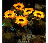 Jadeshay Luces Solares de Girasol, Luces Solares Exterior Jardin Iluminacion Exterior Solar para jardín IP65 impermeables iluminación decorativa para césped, patios, jardines y senderos