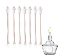 Jadeshay Mecha de Lámpara,7 piezas Mechas para Velas con Soportes de Cerámica para la Lámpara de la Botella de Vino Mechero de Quemador de Jardín Mecha de Queroseno (Algodón)