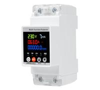 Jadeshay Medidor de Energía Digital AC230V 63A Monofásico Contador Eléctrico Carril Din Voltímetro Amperímetro Consumo de Energía con Protección Sobretensión Subtensión y Fugas,Tiempo Real Pantalla