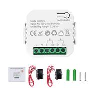 Jadeshay Medidor Inteligente Monitor de Energía WiFi 80A Bidireccional Controlado Monitor de Potencia con Abrazadera de Transformador de Corriente Compatible con Tuya Smart Life